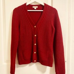 Brooks brothers Royal Red wool cardigan sweaters